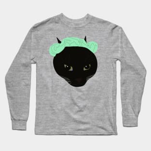 Green Scrunchy Cat Long Sleeve T-Shirt